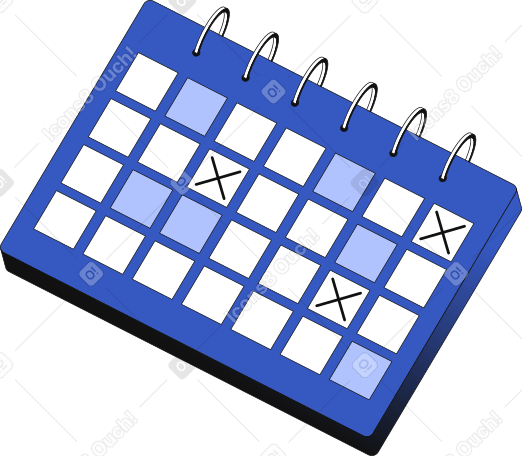 calendar with marks Illustration in PNG, SVG