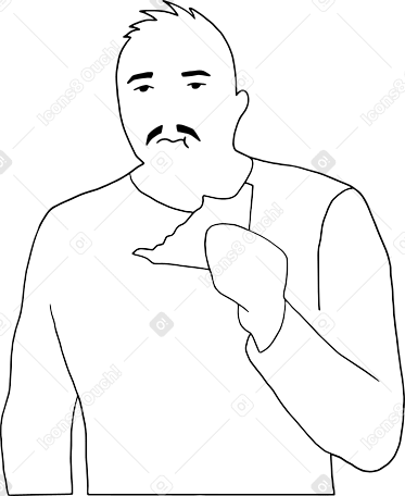 샌드위치를 먹는 낙서 캐릭터 PNG, SVG