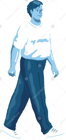 chubby man walking Illustration in PNG, SVG