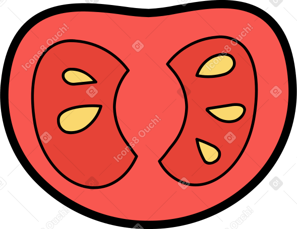 half a tomato Illustration in PNG, SVG