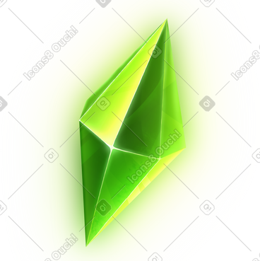 Green crystal PNG, SVG