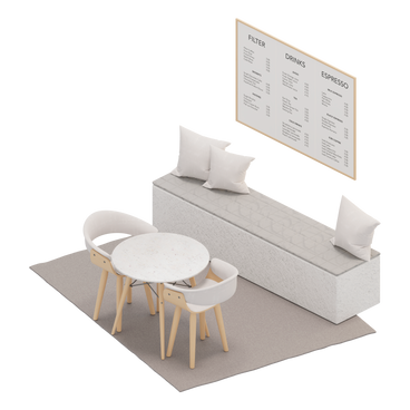 Isometric table in a cafe PNG, SVG