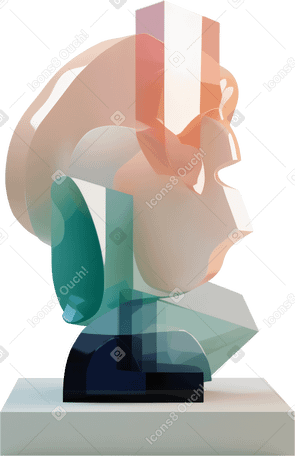 3D stack of abstract shapes PNG, SVG