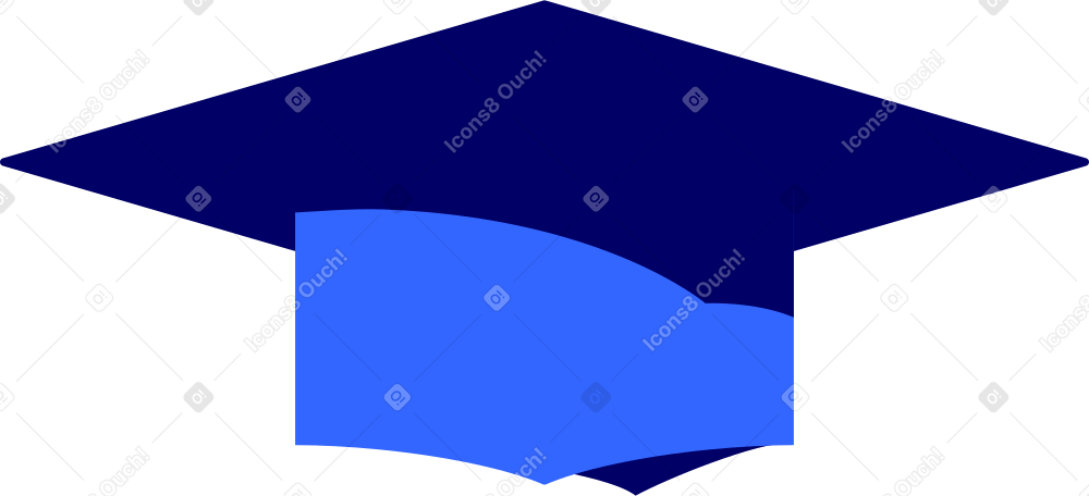졸업생의 파란색 모자 PNG, SVG