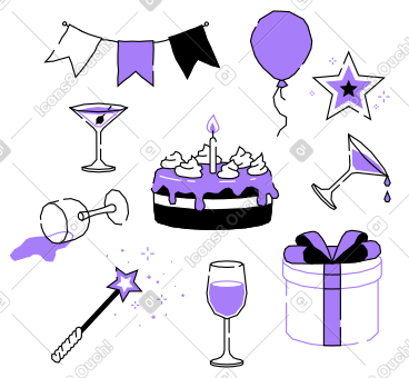 生日庆祝派对用品 PNG, SVG