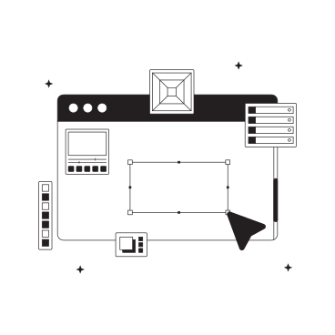Browser window with settings and design panels PNG, SVG
