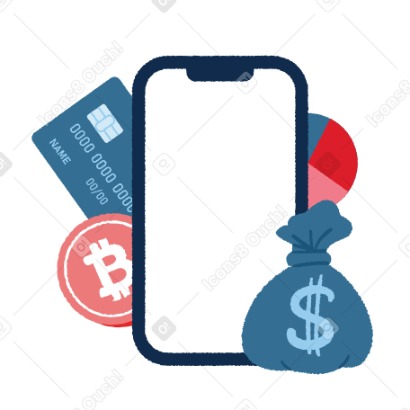 Mobile payment  Illustration in PNG, SVG