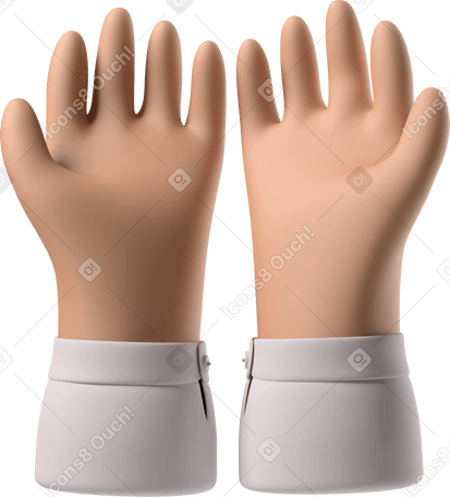 3D Tanned skin cupped hands PNG, SVG
