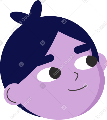 Счастливая фиолетовая голова в PNG, SVG