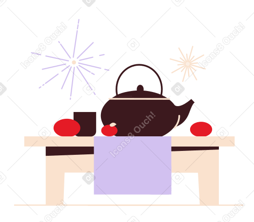 New Year's Tea Party PNG, SVG
