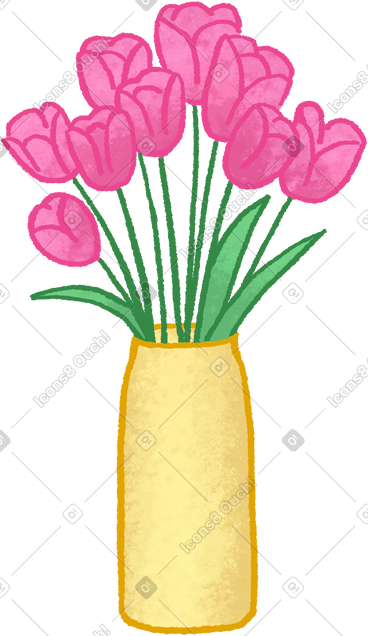 Vase with flowers PNG, SVG