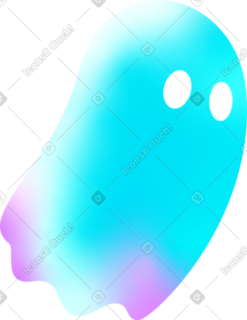 blue ghost with glowing eyes PNG, SVG