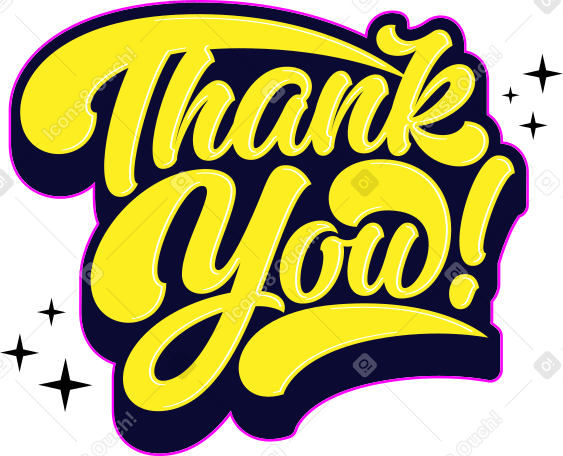 lettering thank you yellow Illustration in PNG, SVG