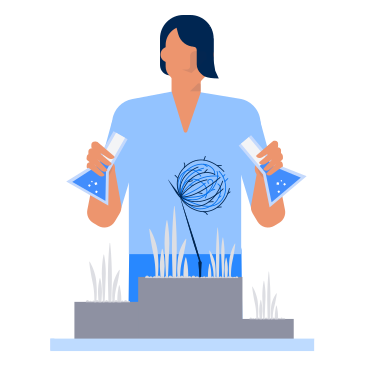 Man experimenting with plants using biotechnologies PNG, SVG