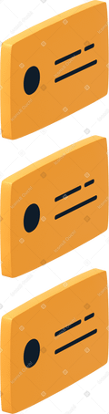 3D Three yellow badges PNG, SVG