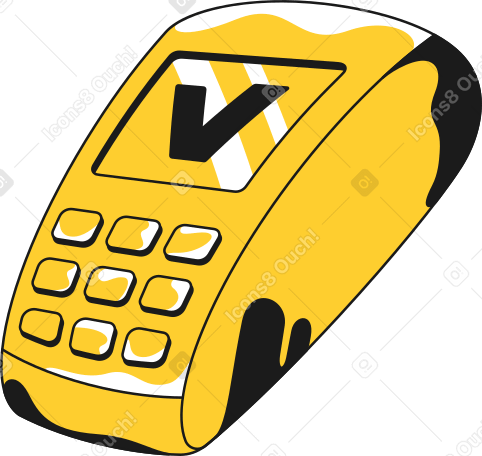 payment terminal with a check mark on the scoreboard Illustration in PNG, SVG