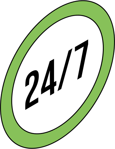 숫자가 24x7인 원 PNG, SVG