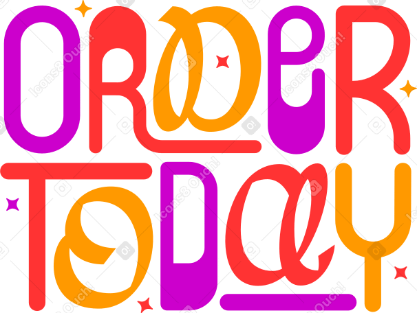 lettering order today in different letters style text PNG, SVG