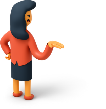 Back view of businesswoman raising her hand up and looking right PNG, SVG