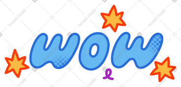 Sticker wow text PNG, SVG