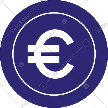 Euro coin PNG, SVG