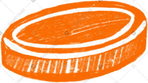 Orange coin five PNG, SVG