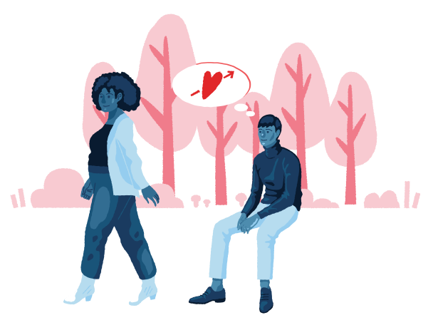 Falling in love with a stranger Illustration in PNG, SVG