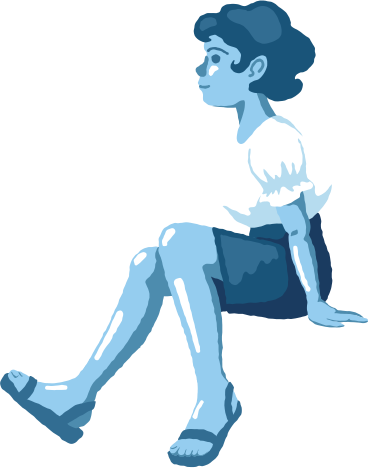 Girl sitting side view PNG, SVG