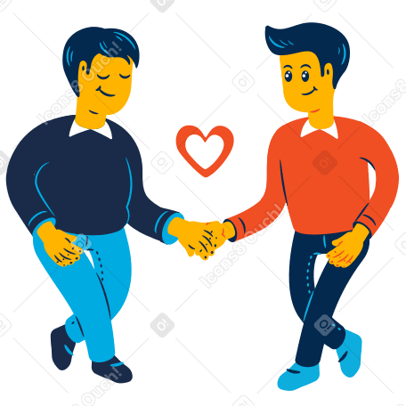 Couple holding hands Illustration in PNG, SVG