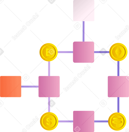 blockchain Illustration in PNG, SVG