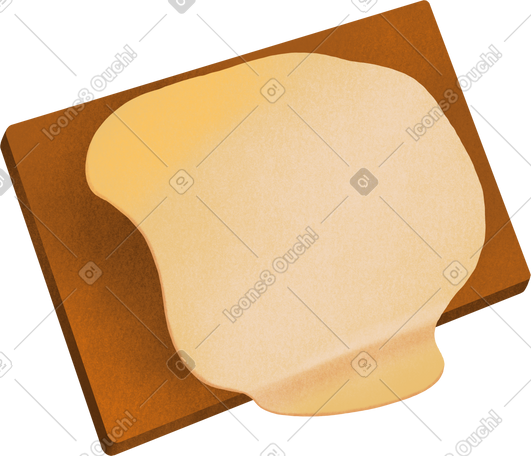 wooden board and a piece of dough PNG, SVG