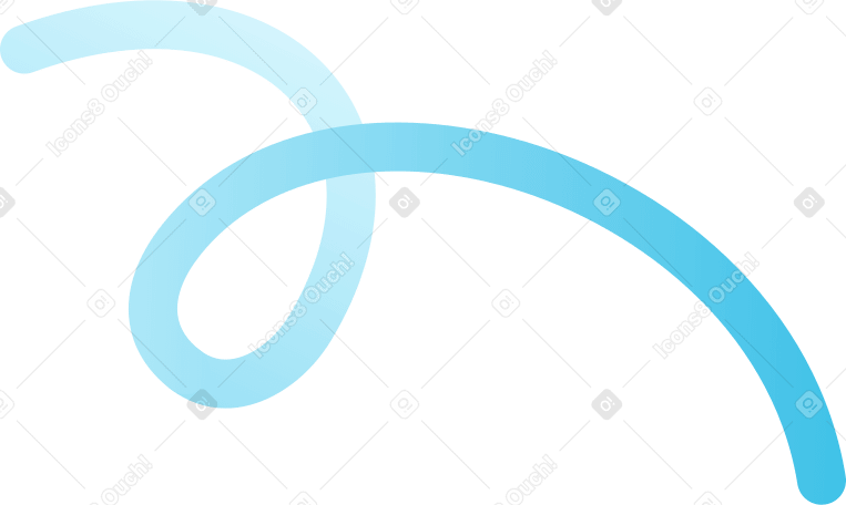 Синяя градиентная декоративная линия в PNG, SVG