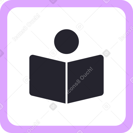 display with reading icon Illustration in PNG, SVG
