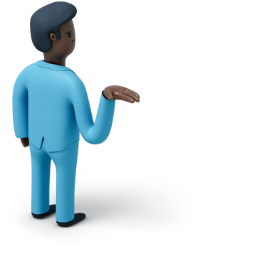 Back view of black businessman raising his hand up PNG, SVG