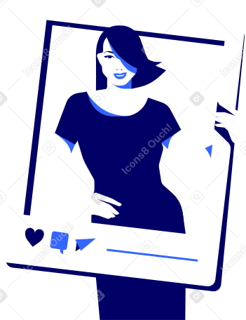 the girl gets out of the frame Illustration in PNG, SVG