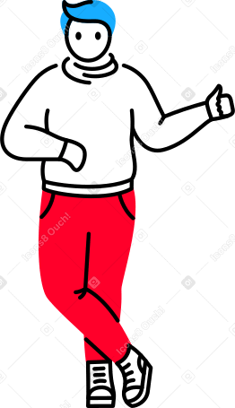 man showing thumbs up Illustration in PNG, SVG