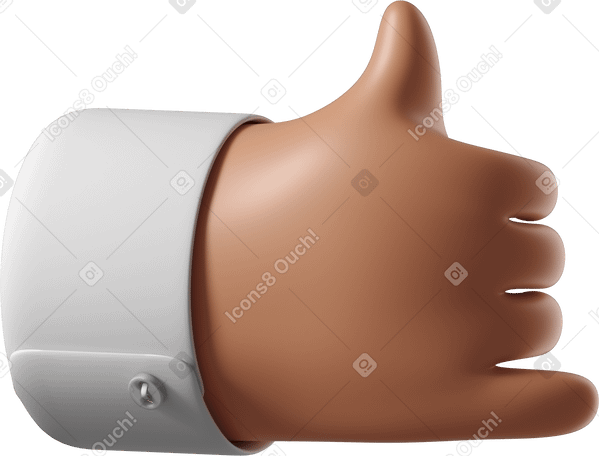 3D Tanned skin hand making call me sign PNG, SVG