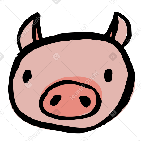 pig's head Illustration in PNG, SVG