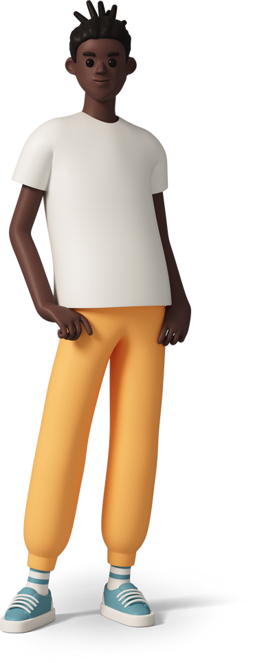 black man standing PNG, SVG