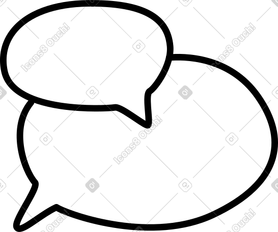Two speech bubbles rounded PNG, SVG