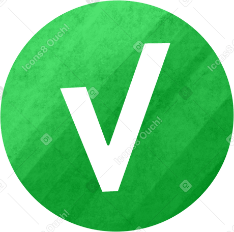 check mark in the green circle Illustration in PNG, SVG