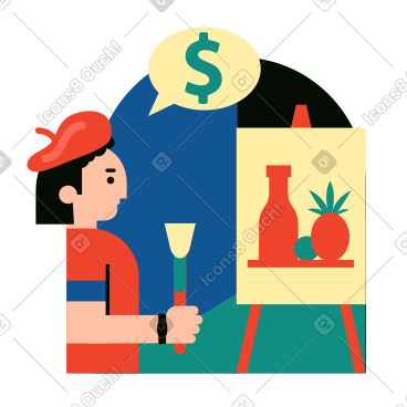 Man painting still life for sale PNG, SVG