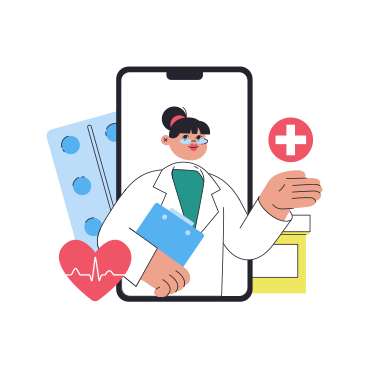 Consultation en ligne avec un médecin via smartphone PNG, SVG