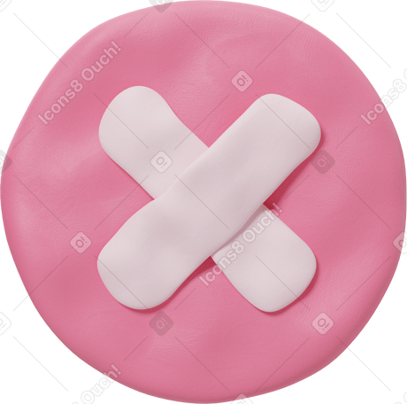3D Round pink cancel button PNG, SVG