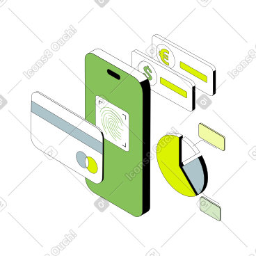 Mobile banking and e-wallet on smartphone PNG, SVG