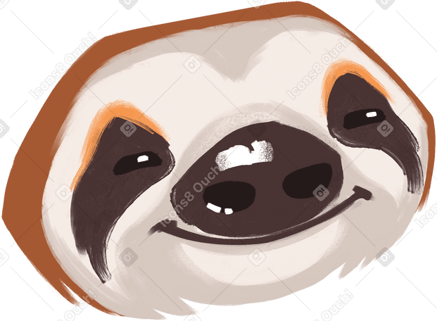 smiling sloth PNG、SVG