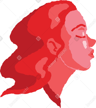 woman head air kiss Illustration in PNG, SVG