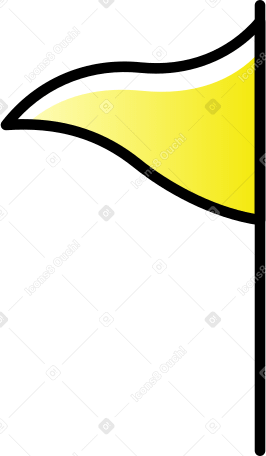 黄色の手を振っている旗 PNG、SVG
