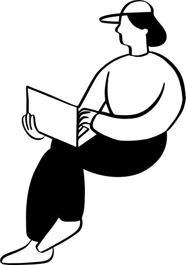 person with laptop PNG, SVG