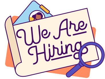 Lettering We Are Hiring with resume and magnifier text PNG, SVG